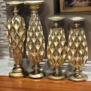 Gold Candle Holder Set